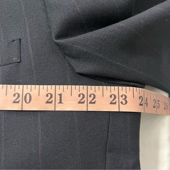 Club Room Men’s 100% Pure Wool Suit Navy with Pinstripes Pants Sz L40 Business - Picture 15 of 15